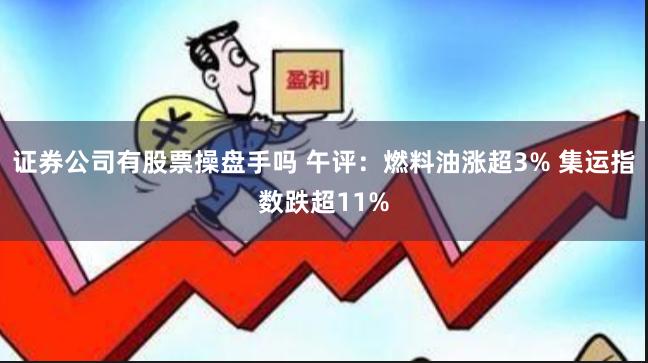 证券公司有股票操盘手吗 午评：燃料油涨超3% 集运指数跌超11%